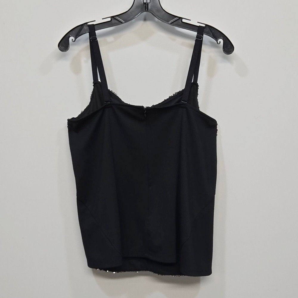 Lane Bryant Sequin Cami Tank Top Plus Size 16 Black Sparkle Disco Glam Night Out - Picture 3 of 7